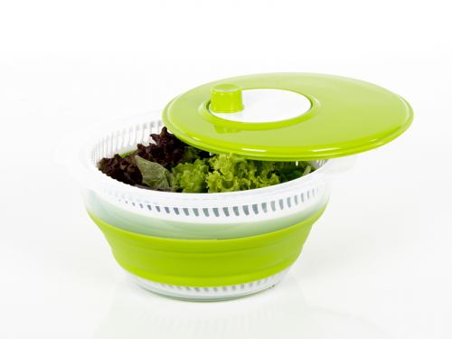Купить онлайн складная салатница, салатовый / белый, также сито и миска, с крышкой